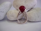 Anello in argento 925 e agata rossa